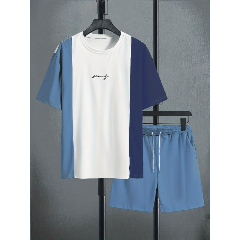 2024 New Summer Casual Men's Short-sleeved Top Outdoor Street Fashion Beach Shorts 3D Printed Men's T-shirt And Shorts Set