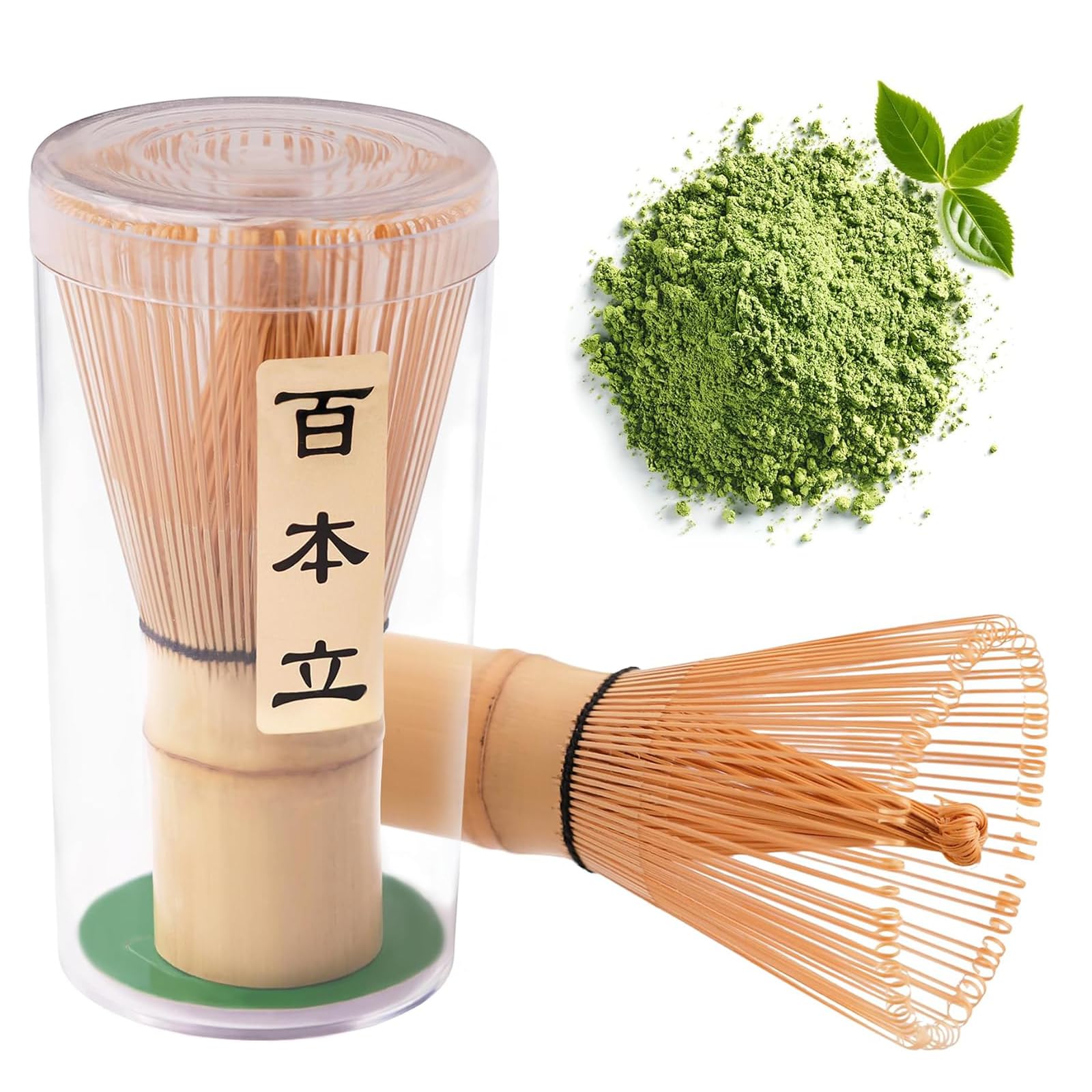 

Phyxiul 100-Stand Bamboo Tea Scoop, Matcha Powder, Whisk, Tea Ceremony Utensils, Traditional Craft