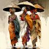 Arte Murale su Tela Cultura Africana Etnica Stampe Poster Donna Nera per Soggiorno Decorazione Casa Pittura su Tela Ragazza Africana Astratta
