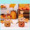 Festive Harvest Season Scarecrow Ornament With Mini Pumpkin Gnome For Thanksgiving Decor