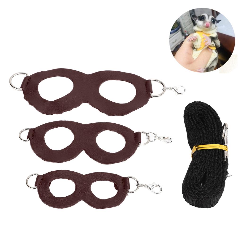 Hamster Harness Little Pet Walking Artificial Leather Leash Rope for Hamster Honey Gliders Rats