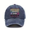 Proud Owner of a Bearded Daddy Rainbow Baseball Cap Distressed Denim Washed Adjustable Hat Casual