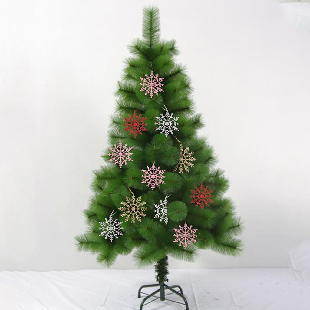 6pcs Christmas Decoration Supplies Snowflakes Plastic Holiday Ornaments Christmas Arrangement