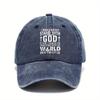 I Would Rather Stand With God Religious Baseball Cap Distressed Washed Casual Snapback Hat for Men and Women