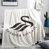 Swansea City AFC Printed Flannel Blanket, Soft Throw for Bedroom Sofa, Washable, Fan Merchandise, Great Gift.
