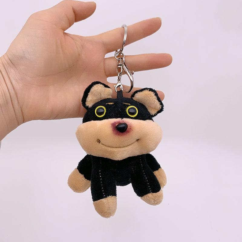 Creative Fun Bee Dog Plush Keychain Bag Charm Doll Couple Best Friend Cartoon Soft Dog Toys Festive Gifts Idea