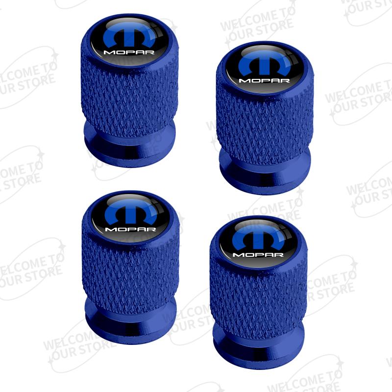 AUM1 Aluminum For Mopar Performance Logo Ram Charger Chrysler Cherokee 4pcs Car Decor Wheel Tire Valve Caps Stem Cover Accessories