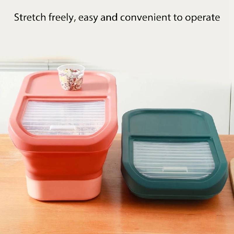Collapsible Cat Dog Food Storage Container Dry Cat Food Box With Lids Airtight Sealing Kitchen Grain Rice Storage Boxes