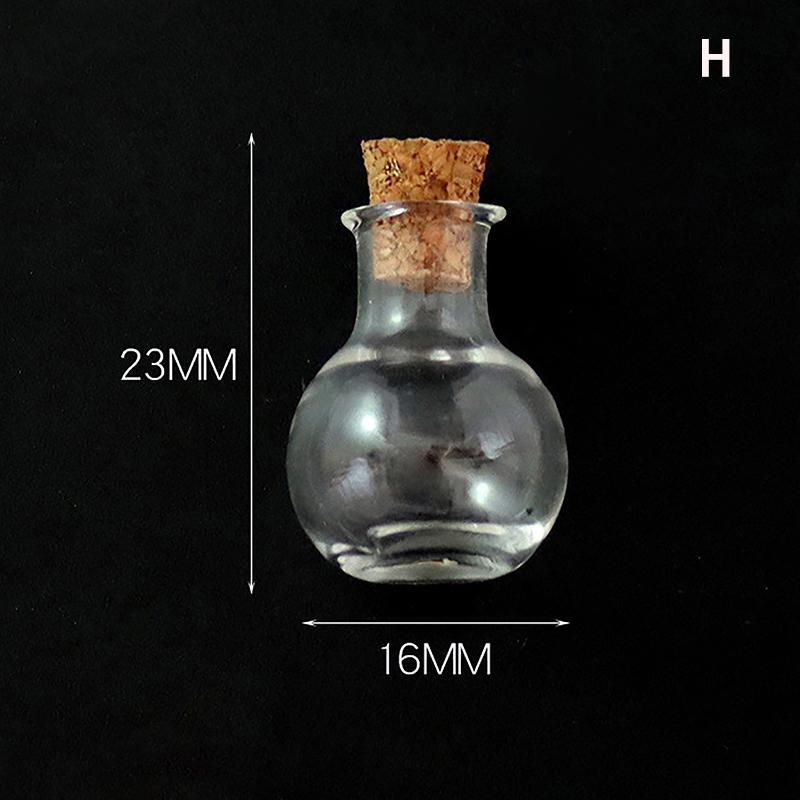 10Pcs Glass Bottles Miniature Bottle Mini Cork Glass Vials Diy Mini Wishing Drifting Bottle Wedding Party Decor Glass Jars