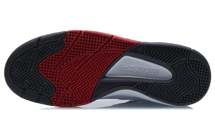 Li Ning Basketball Shoes Men's High Top White/Black/Red AGBR081-1