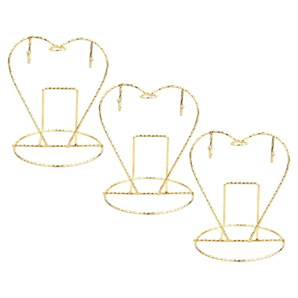 3Pcs Heart Shaped Iron Coffee Cup Holder Rust Resistant Kitchen Mug Storage Cup Drying Rack Space Saving Household Mug Organizer