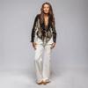 Women's Gold Velvet Suit Jacket Short Section Thin A Buckle Slim Spring and Autumn Leisure Suit