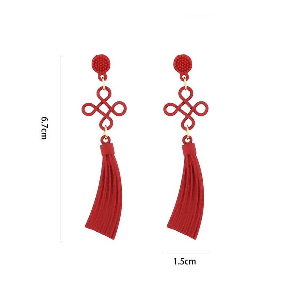 Schmuckzubehör Chinesisches Neujahr Ohrringe Hängeohrringe Damen Ohrhaken Chinesischer Knoten Ohrringe