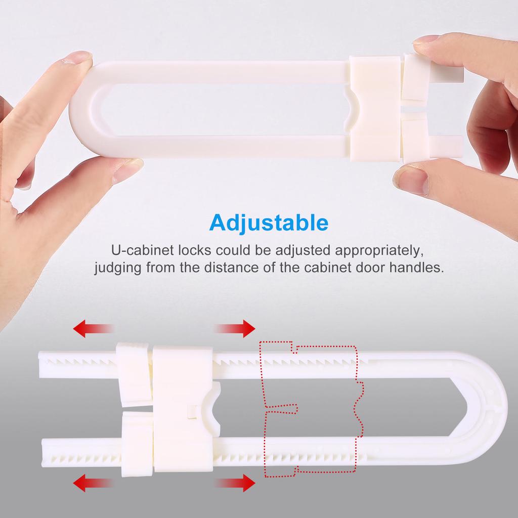 5pcs Phenovo Drawer Cabinet Catches Door Corner Lock Baby Safety Protector Clips