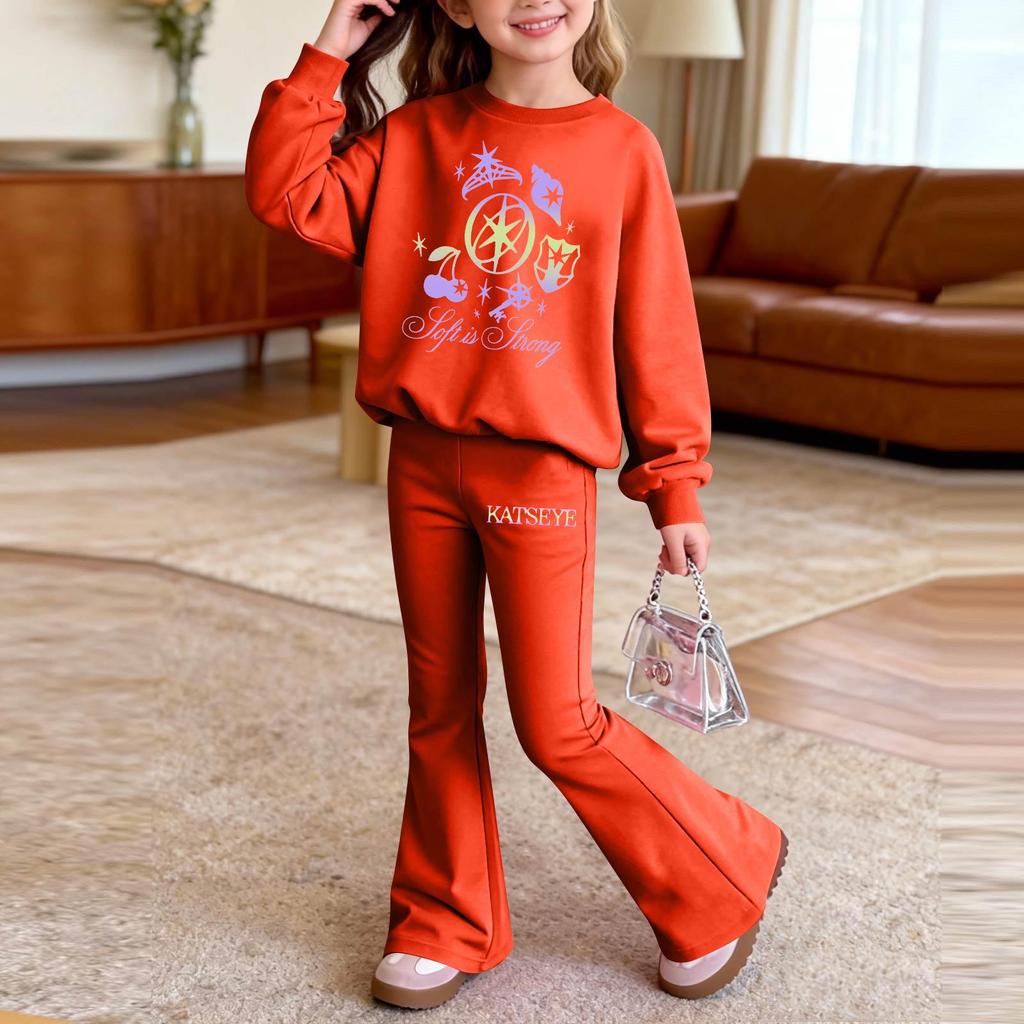 Infant Newborn Baby Girls Boys Loose Print T-shirt+Pants Print Outfits Set