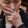 Plain and Trendy Men's Star Tail Ring Retro Five-pointed Star Ring