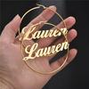 New North Personalised Name Earrings Stainless Steel Jewelry Gift Waterproof Customized Letters Name Big Hoop Earrings for Women