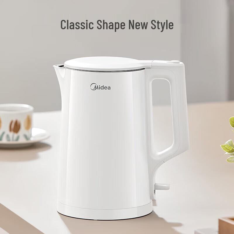Midea 1.5L Double-Layer Anti-Scald Electric Kettle CN plug (adapter included)