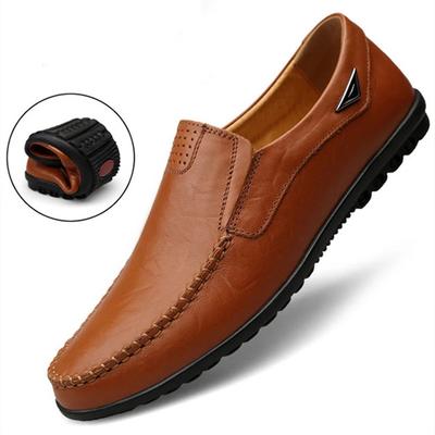 Leather Men Casual Shoes Breathable Soft Mens Loafers Italian  Moccasins Slip On Black Driving Shoes Plus Size 37-47