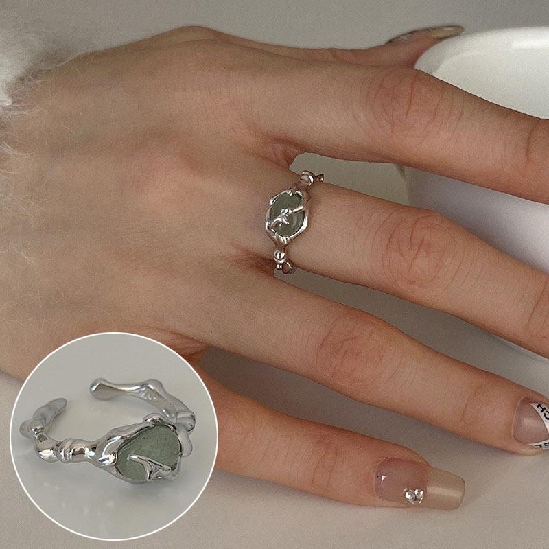 Elegant S925 Silver-Plated Light Blue Open Ring for Women - Versatile, Fashionable, and Luxurious Index Finger Design.