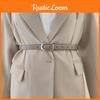 Style Minimalist Womens Waist Belt Elliptical Metal Buckle Dress Shapewear Belt