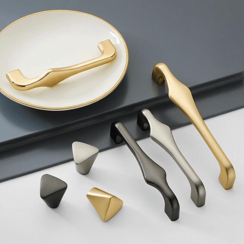 New Bright Gold Cabinet Handles Zinc Alloy Copper Door Knob Drawer Knobs Shoe Cabinet