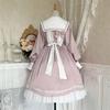 Toku and Yuu Lolita Long Bunny Gothic Light Sweet Event Dress, Girls' Sleeves, Ears, Lolita, Bowknot, Ribbon, Cute, Blue, Cosplay, Crossdressing,