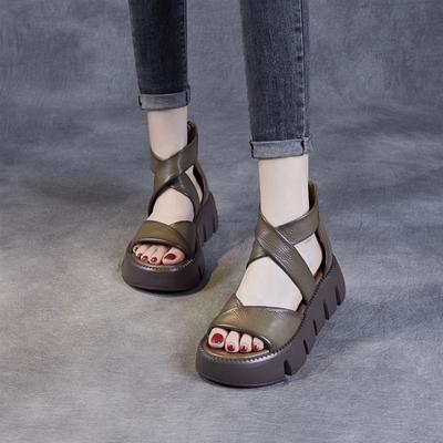 Sandalias Romanas de Plataforma Vintage para Mujer