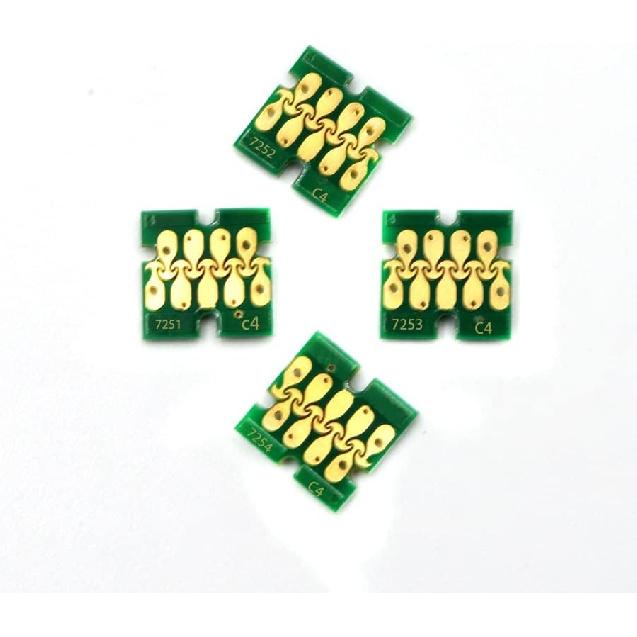 T7251-T7254 T725A White Ink Cartridge Chip Compatible with E-pson SureColor F2000 F2100 SC-F2000 SC-F2100 Printer T725A00 White Chips (Color : K C M