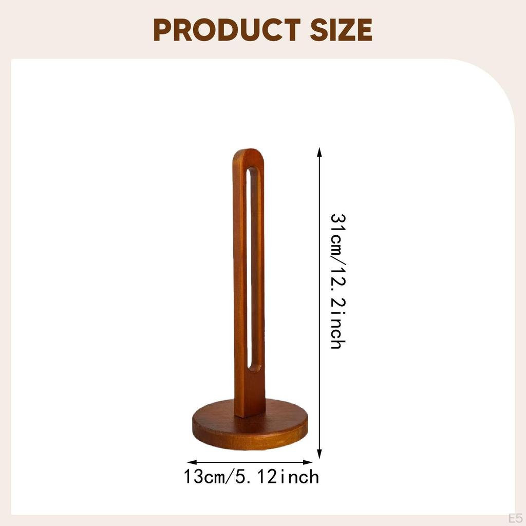 Paper Towel Holder Wooden Organizer Kitchen Roll Dispenser for Cooking