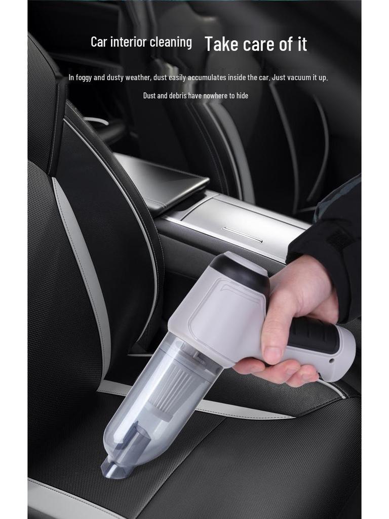 Wireless Car-Mounted Mini Vacuum Cleaner with Blowing and Suction, Portable Handheld Design, Lithium Battery Powered