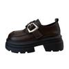 Black Platform Heightening Loafers Women's 2025 Summer New British Style Single Shoes French with Skirt Jk Small Leather Shoes
