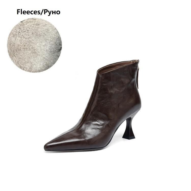 

Fashion NEW Autumn Women Boots Genuine Leather Shoes for Women Pointed Toe Thin Heel Shoes Elegant Modern Boots Daily Shoes Ankle Boots 39