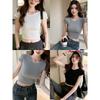 Crew Neck Open Navel Short-sleeved T-shirt for Women, Summer New Sweet and Spicy Style European and American Tops Are Trendy