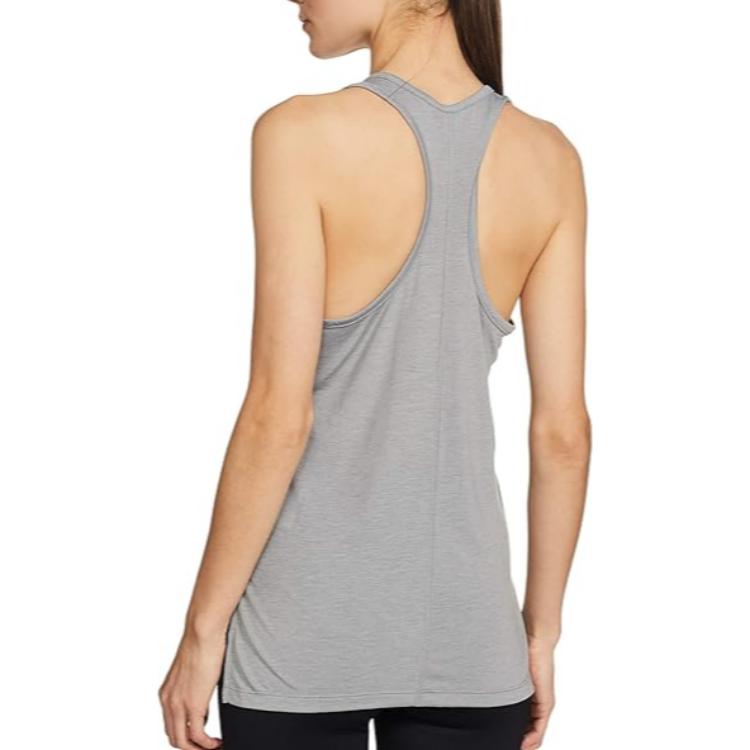 Nike Yoga Tanktop mit Schlitzsaum Atmungsaktives Strick Damen Tops Grau CQ8827-073