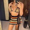 Sexy Colorful Crochet Knit Mini Bikini Women Swimwear Female Swimsuit Two-pieces Bikini Set Skirt Bather Bathing Suit Swim