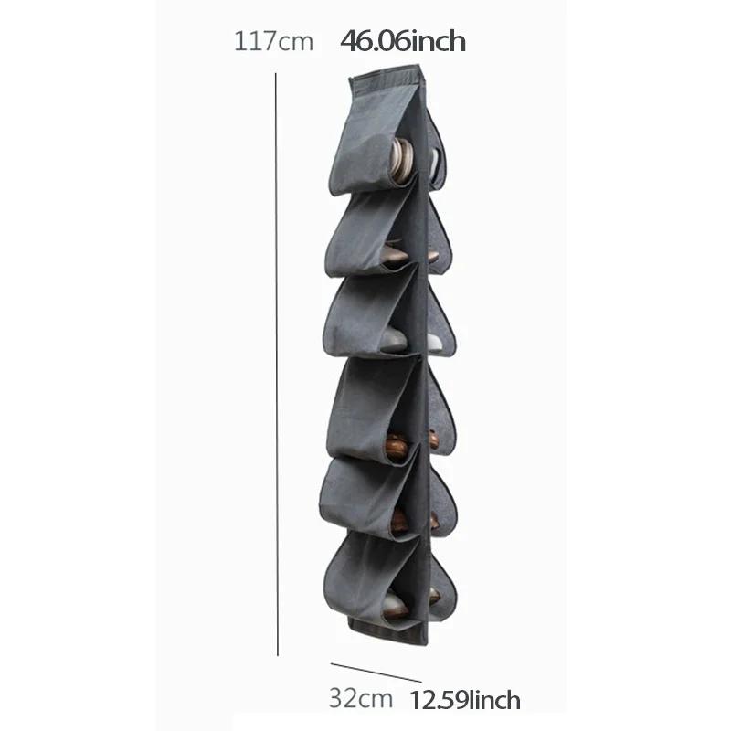 Shoe Storage Hanging Bag 12 Compartments Shoe Storage Hanging Bag Home Wardrobe Non-woven Multi-layer Storage Storage Shoe Bag