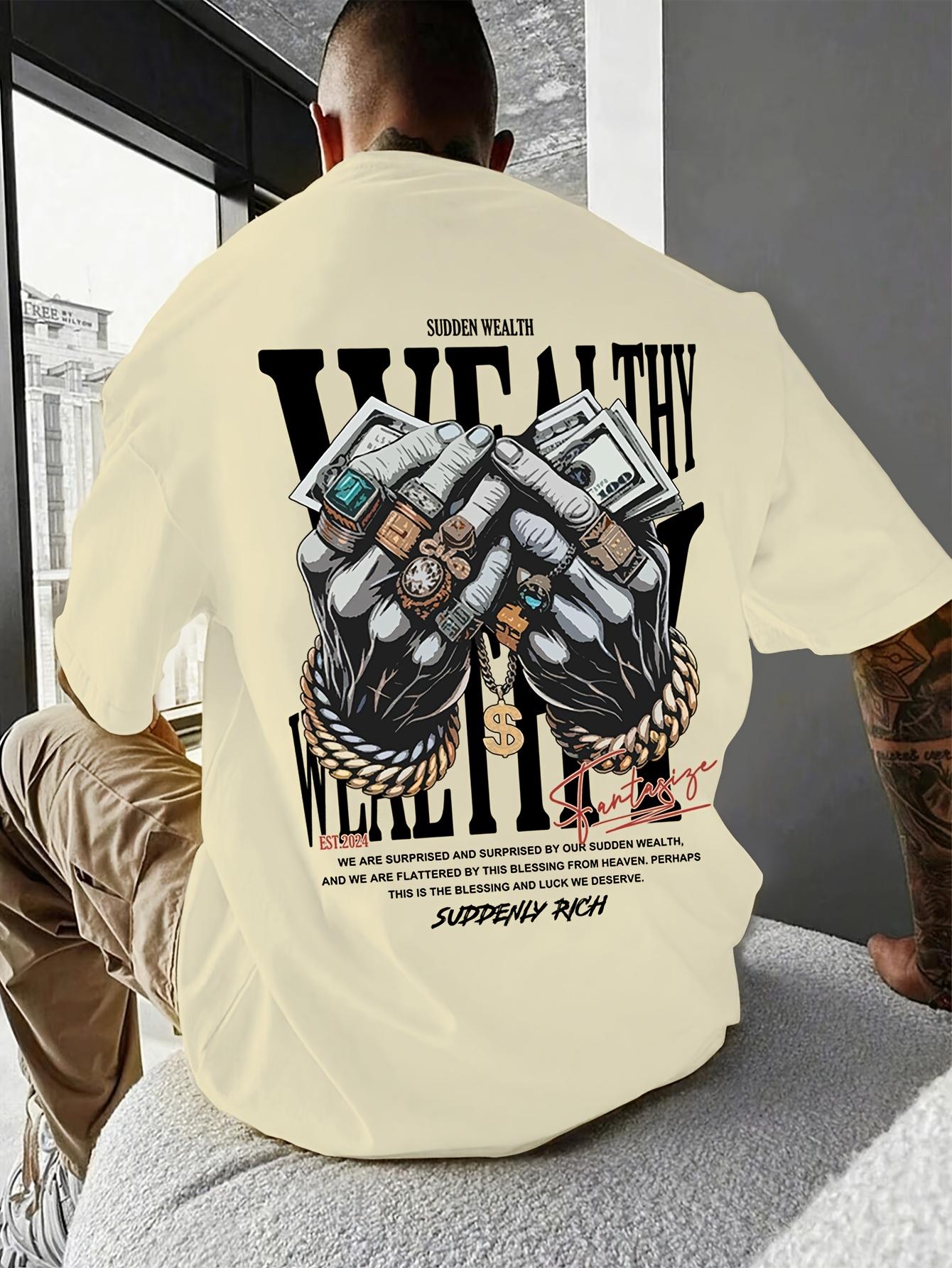 

Мужская повседневная футболка с графическим принтом и уникальным дизайном украшений для рук — мягкая смесь, эластичный крой, идеально подходит для летних выходов XXXXXL хаки