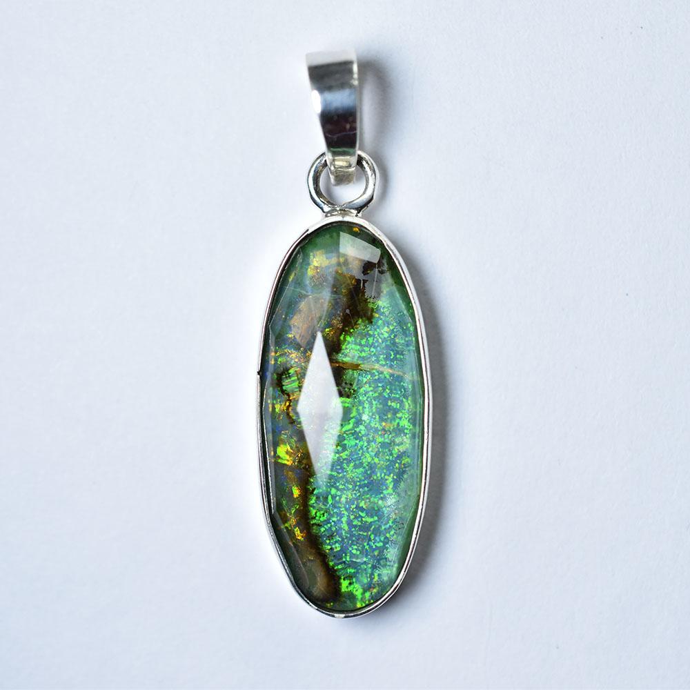 Natural Opal Pendant 20.4 ct Oval 925 Sterling Silver October Birthstone for Gem Collections