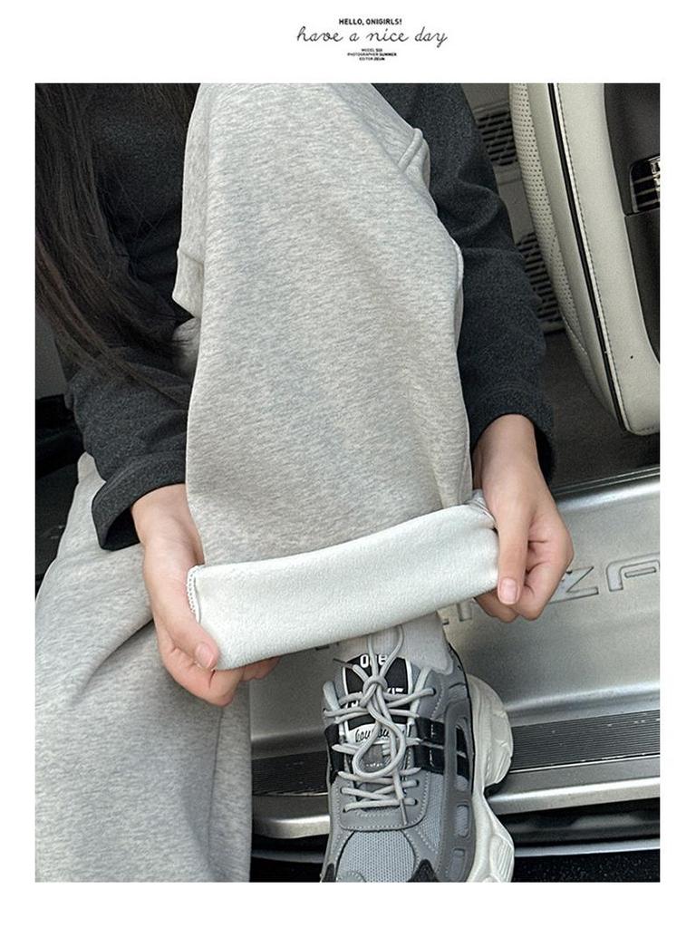 Girls' Fleece-Lined Winter Sweatpants - 2025 Collection for Ages 8-15, Warm and Stylish Casual Pants for Kids and Teens