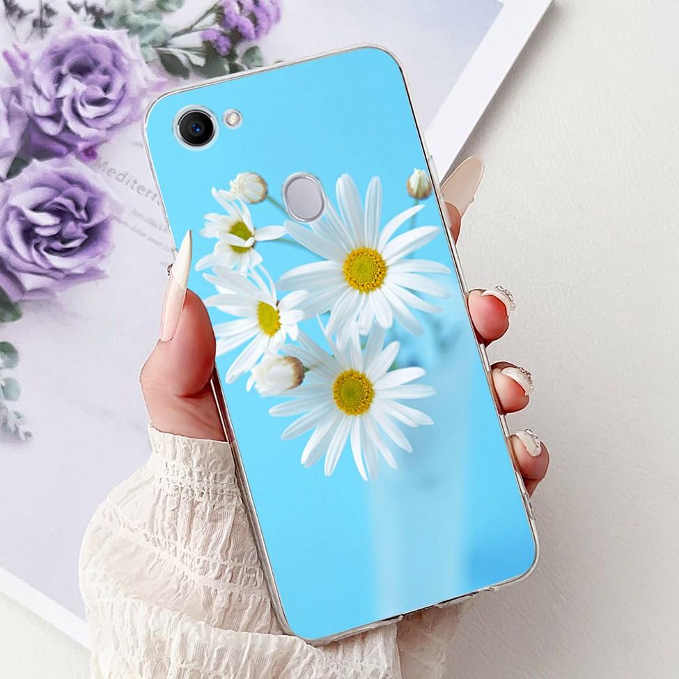 Clear For Oppo F7 Case Kawaii Cute Cat Fashion Flower Funny Luxury Painted Soft Back Cover For OppoF7 Phone Case CPH1821 CPH1819