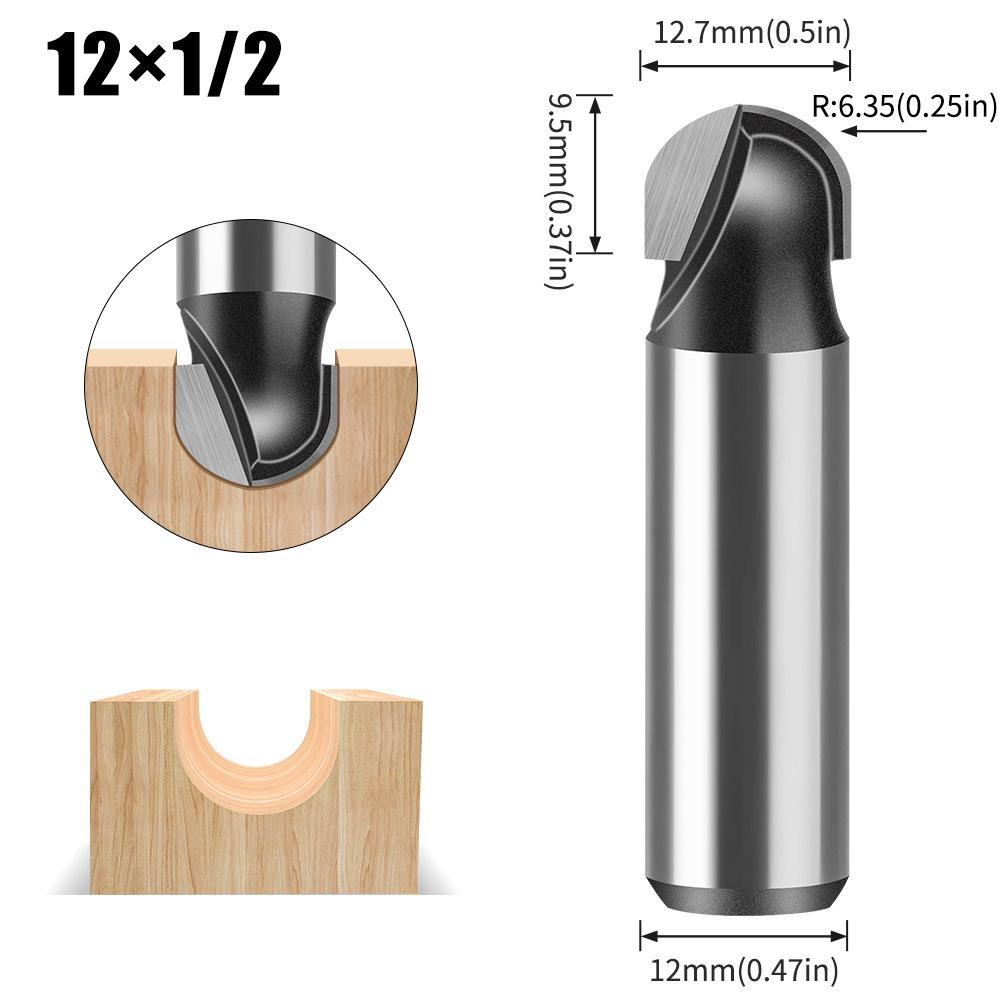 6 Handle 12 Handle Slotting Knife Bottom Digging Knife Woodworking Round Bottom Knife, Engraving Machine, Trimming Machine Knife Head Round Bottom