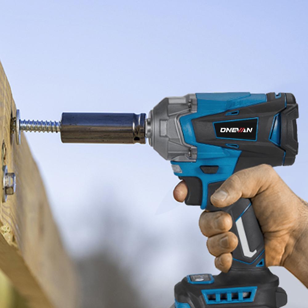 ONEVAN Brushless Electric Impact Wrench 1/2 Inch Cordless Hexs Socket Kit 3 In 1 Screwdriver Tool For Makita 18V Battery