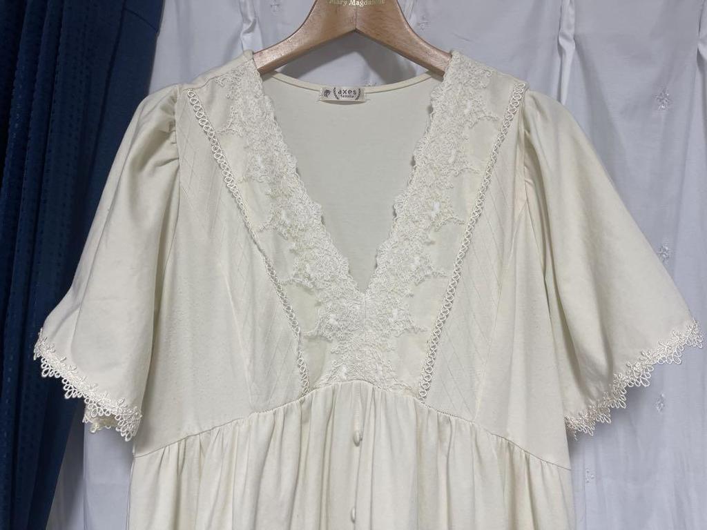 [USED] axes femme stretch A-line high waist dress white summer
