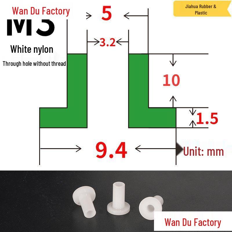 T-Shaped Nylon Insulating Bushing Spacer for M3-M35 Threads
