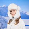 Winter Thickened Plush Bomber Hats for Women Men Waterproof Fur Cap Windproof Ear Protection Cap Outdoor Warm Earflap Skiing Hat