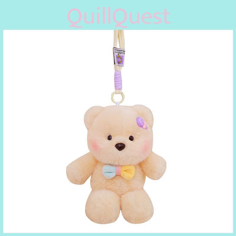 Plush Cute Animal Hanging Toy With Short Faux Fur For Children Travel Doll Bag