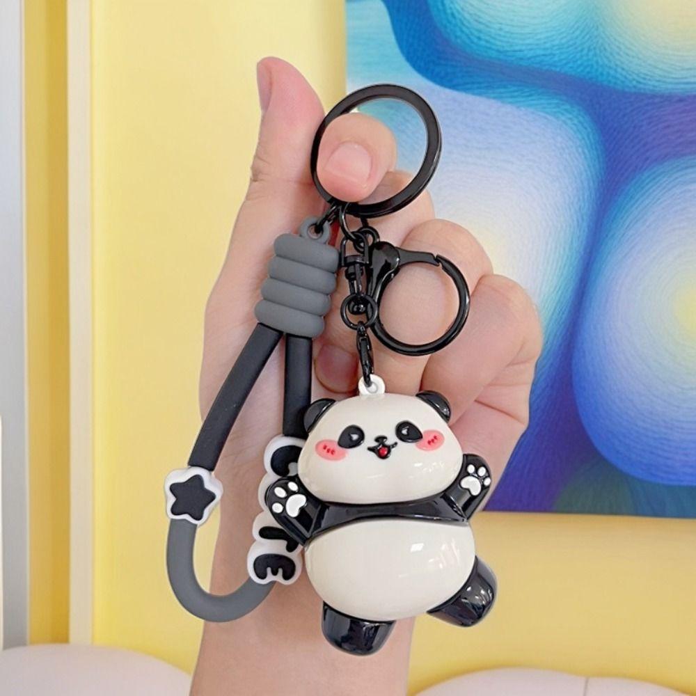 Acrylic Panda Keychain Cute Car Key Ring Lovely Panda Dolls Pendant  Backpack