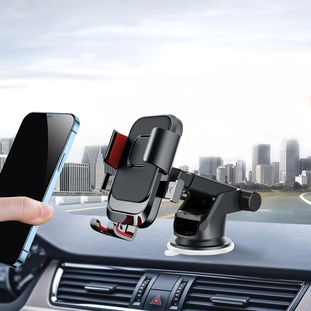 Car Mobile Phone Holder Car Dashboard Windshield Suction Cup Type Retractable Automatic Lock Mobile Phone Navigation Holder