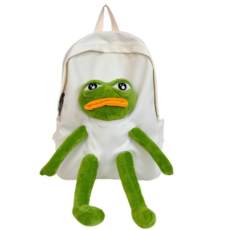Cartoon-Frosch-Rucksack für Kinder und Jugendliche, Oxford-Stoff, lässige Schultasche mit Luftstrom-Komfort